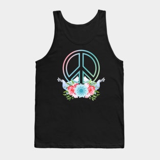 Peace Symbol colorful anti War Tank Top